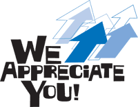 Upward Arrows with "We Appreciate You!"