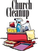 "Church Cleanup" with pic of items used to do so.