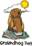 Punxsutawney Phil says "Happy Groundhog Day!"