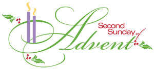 "Second Sunday in Advent" with two candles lit